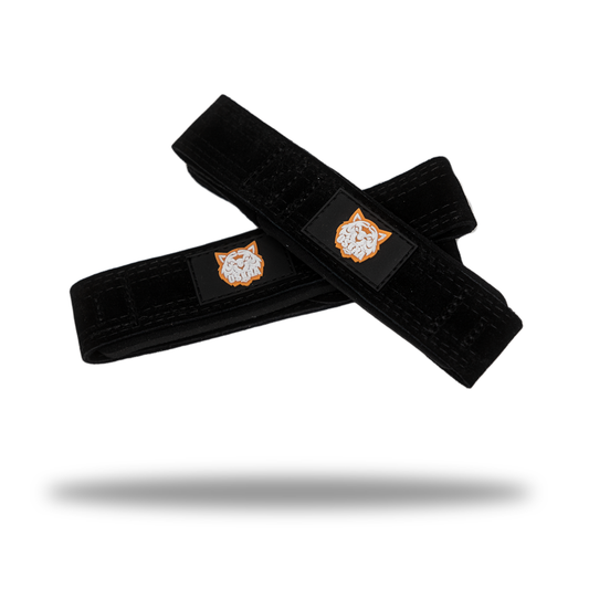 premium leather lifting straps black